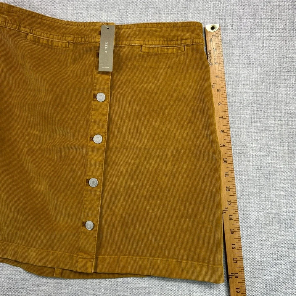 J.Crew Corduroy Button Front Mini Skirt Women's Sz 29 Gold Brown Preppy Academia